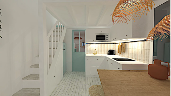 Optimisation des petits espaces pour une maison de vacances à Leucate par lovelldeco architecte d'intérieur et décoratrice Narbonne