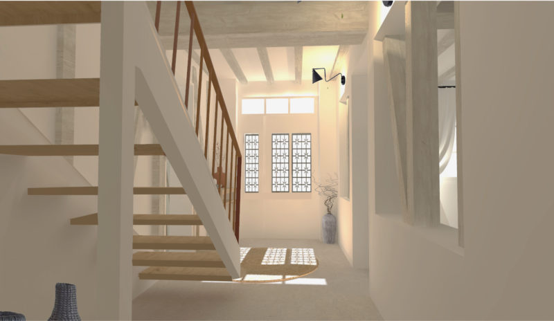 3D couloir 3D couloir et escalier lovelldéco décoratrice d'intérieur Narbonne Béziers Montpellier