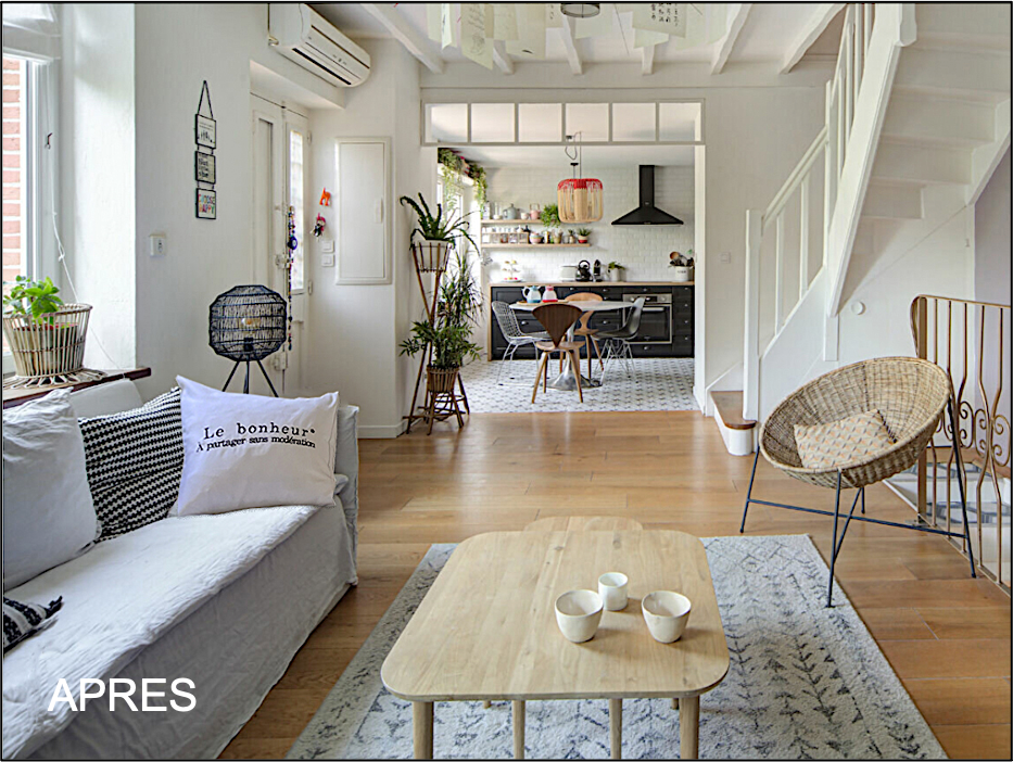 salon cuisine après - par décoratrice Toulouse lovelldeco