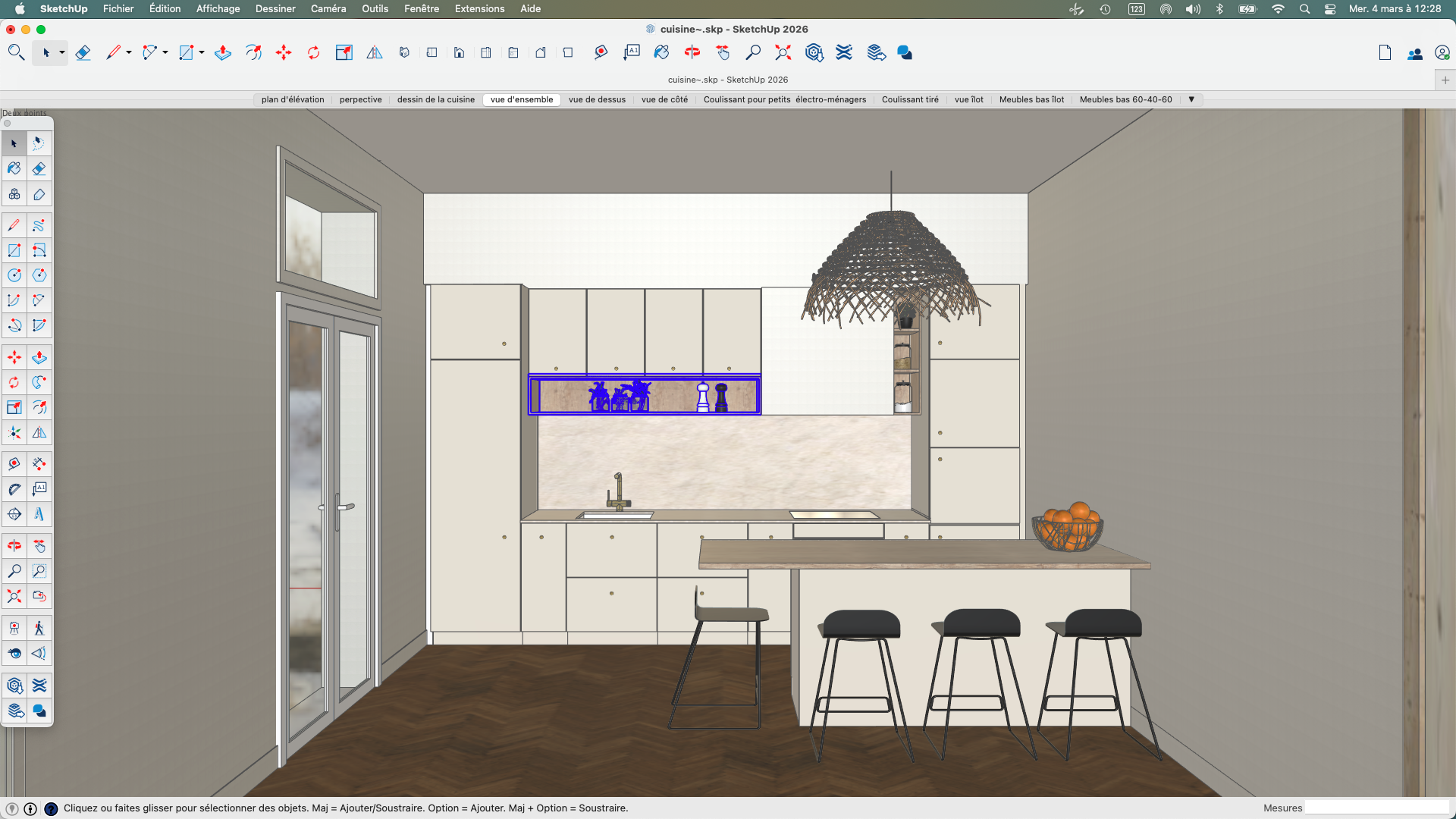 etagere composant sketchup cuisine aménagement intérieur