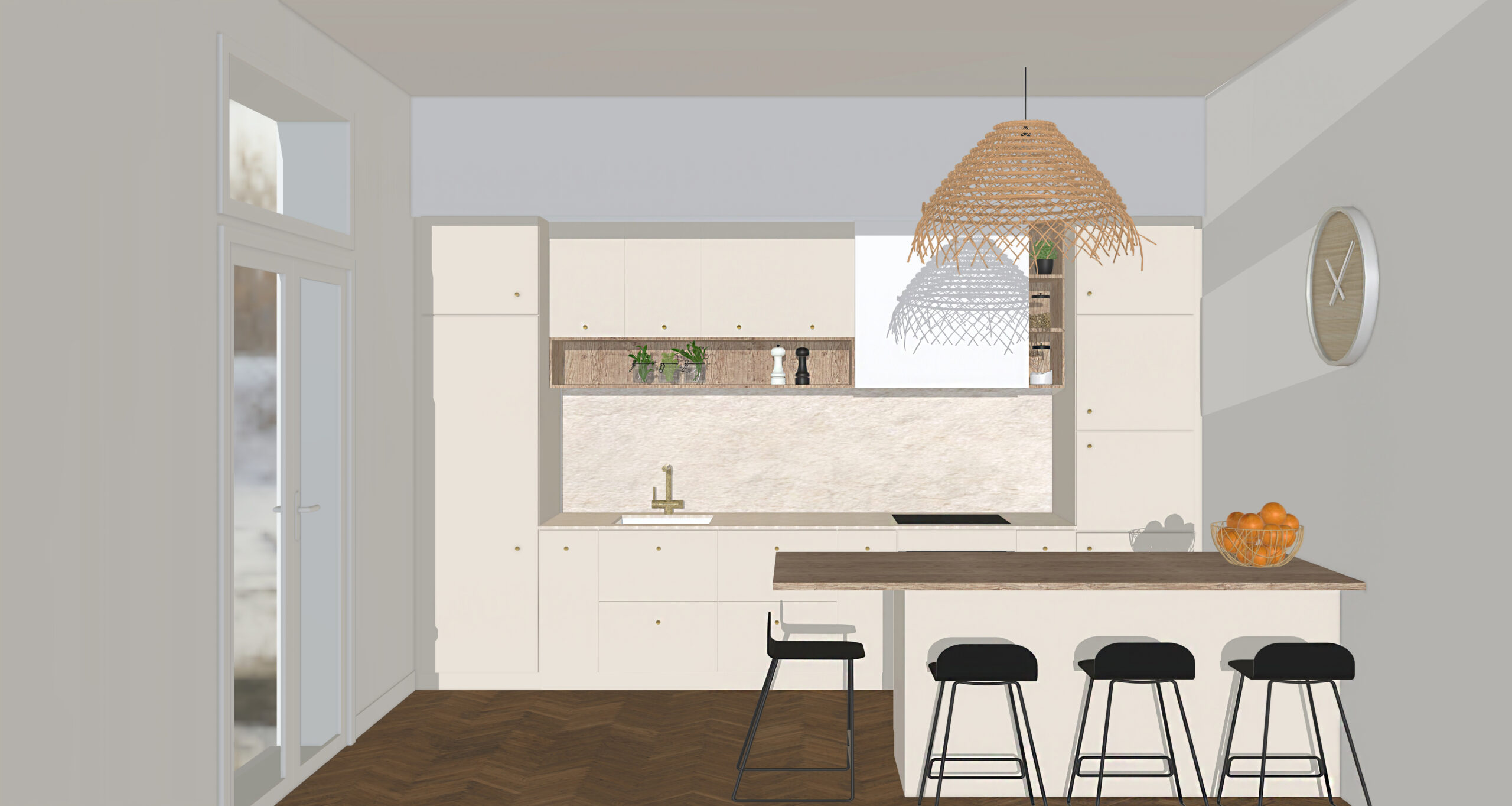 salle à manger refaite avec sketchup