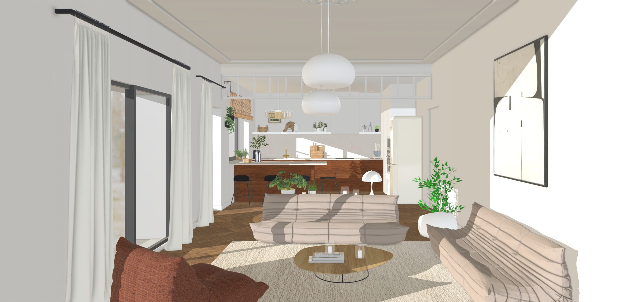intérieur en 3D sketchup