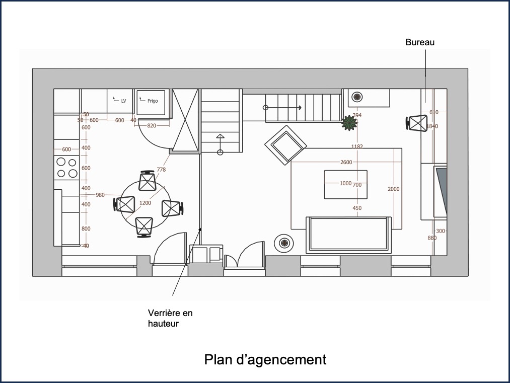 Plan 2D réalisé avec SketchUp - Formation SketchUp Perpignan
