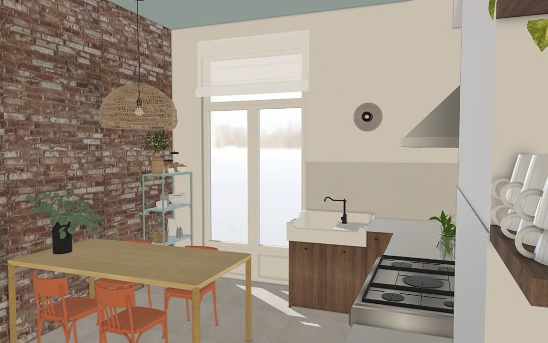 Projet d'architecture intérieure réalisé sur SketchUp dans le cadre d'une approche centrée métier en aménagement intérieur.