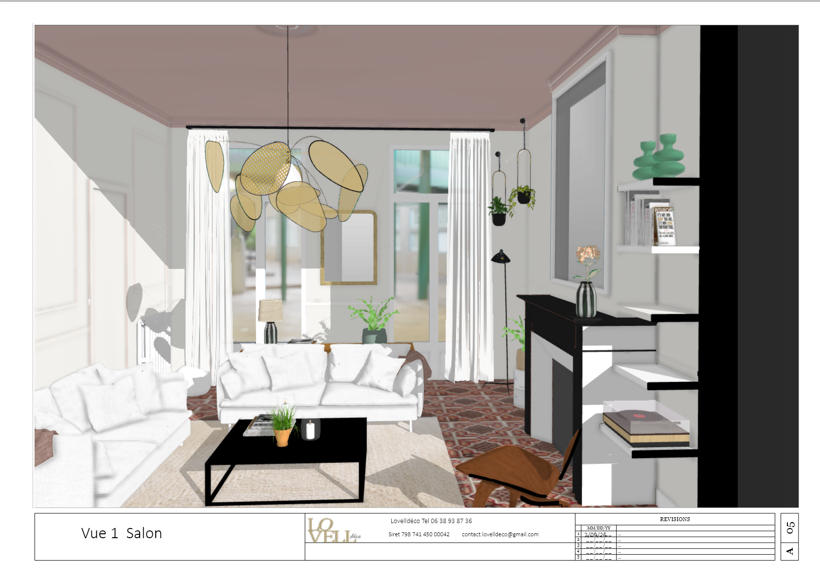 Présentation Layout d'un projet SketchUp d'aménagement intérieur