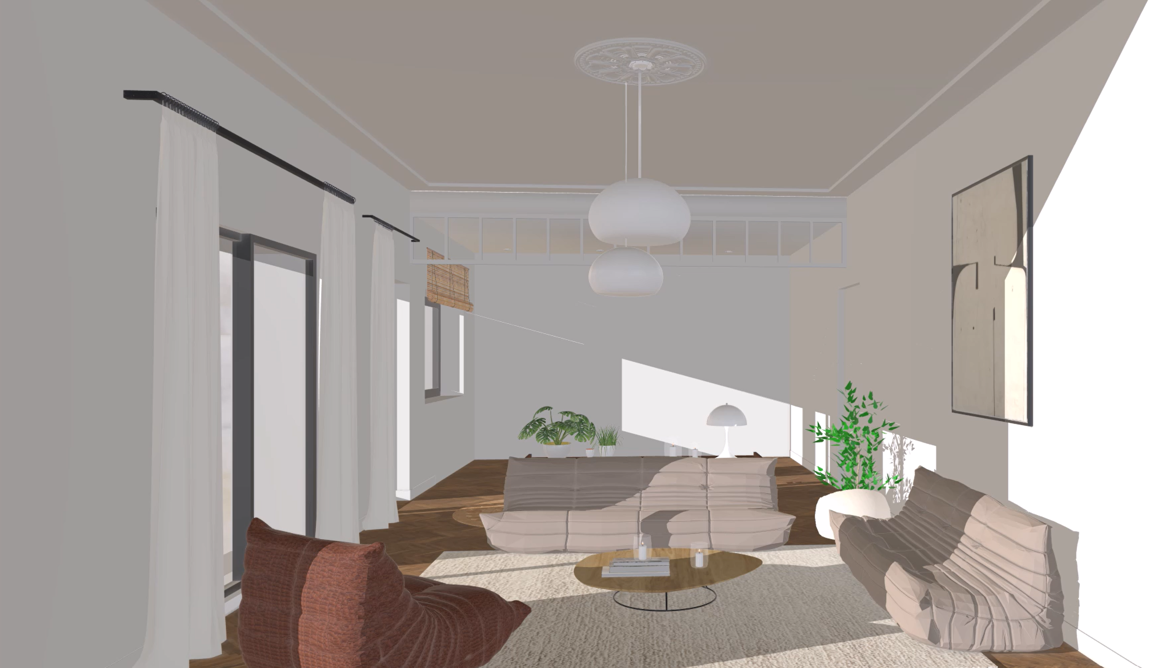 Comparaison de deux implantations de mobilier avec SketchUp