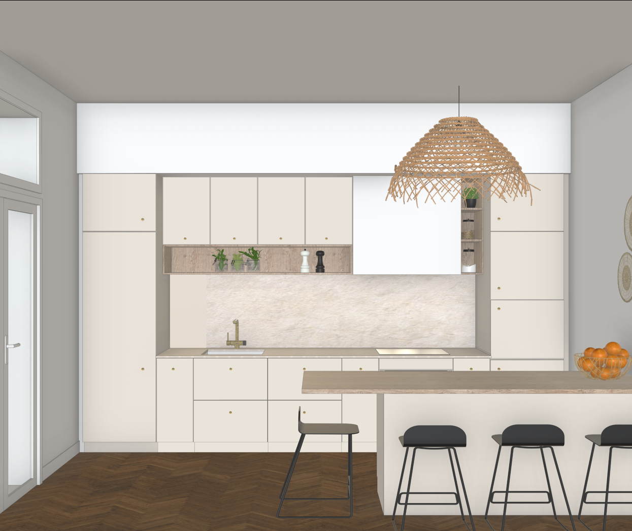 Projet d'aménagement de cuisine conçu avec SketchUp