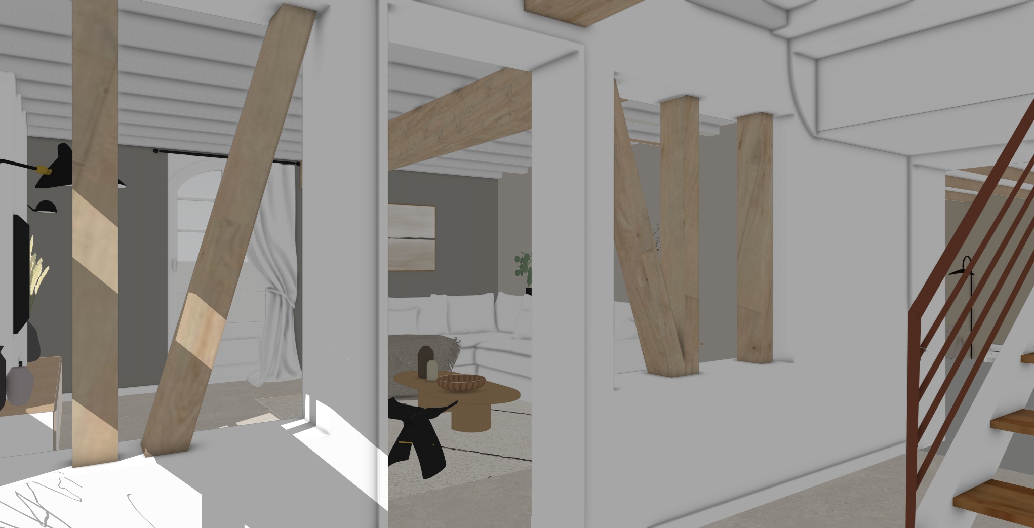 Projet réel 3D d'architecture intérieure conçu par Lovell Déco