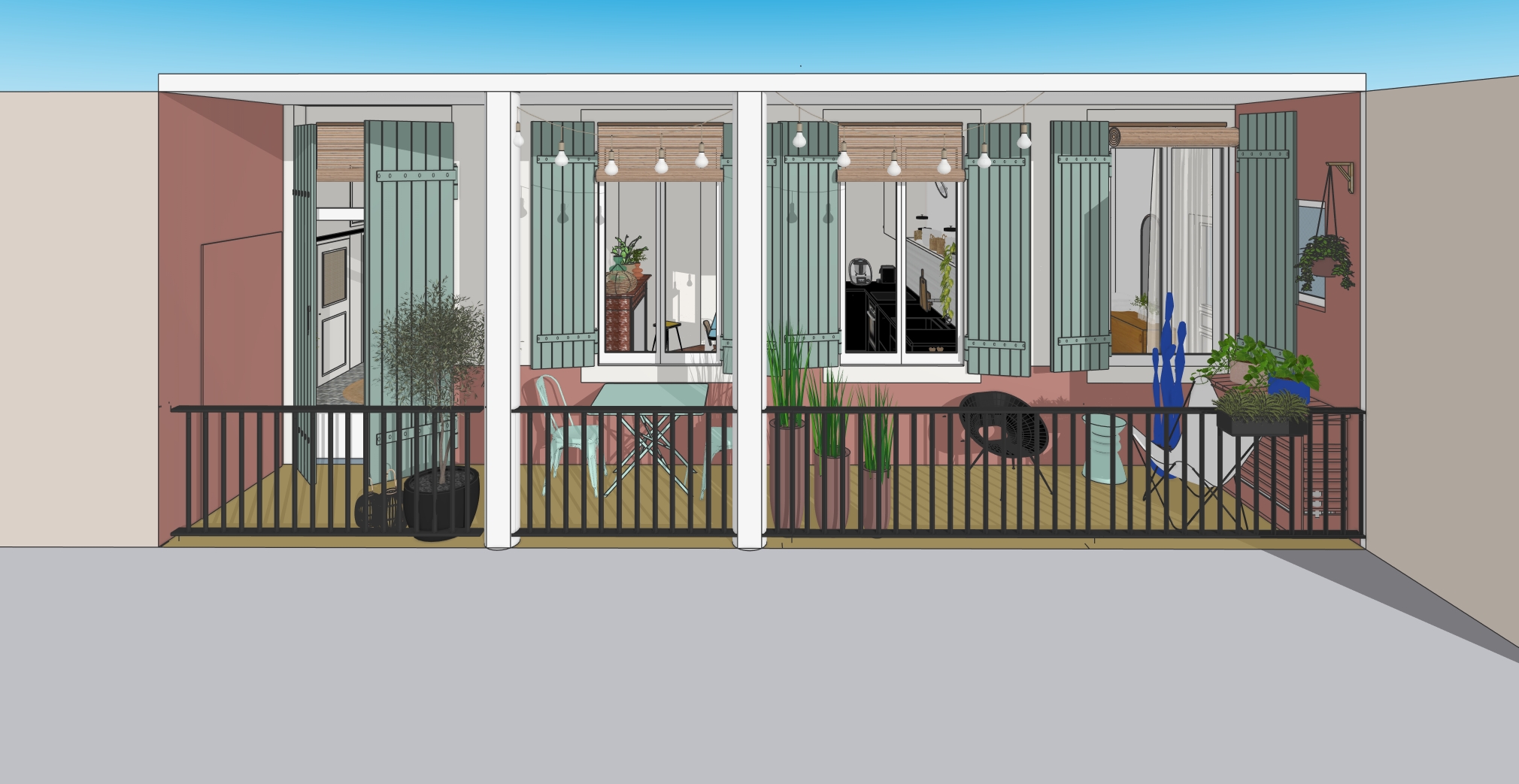 Projet terrasse en 3D SketchUp